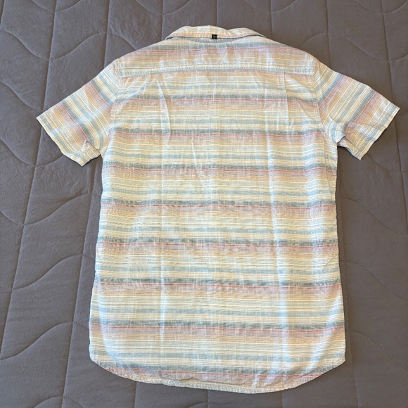 Vissla Mens‎ Short Sleeve Casual Button Down Pastel Striped Shirt Size Medium - Picture 2 of 10
